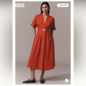 Anthropologie Tobie Linen Shirt Dress by Exquise